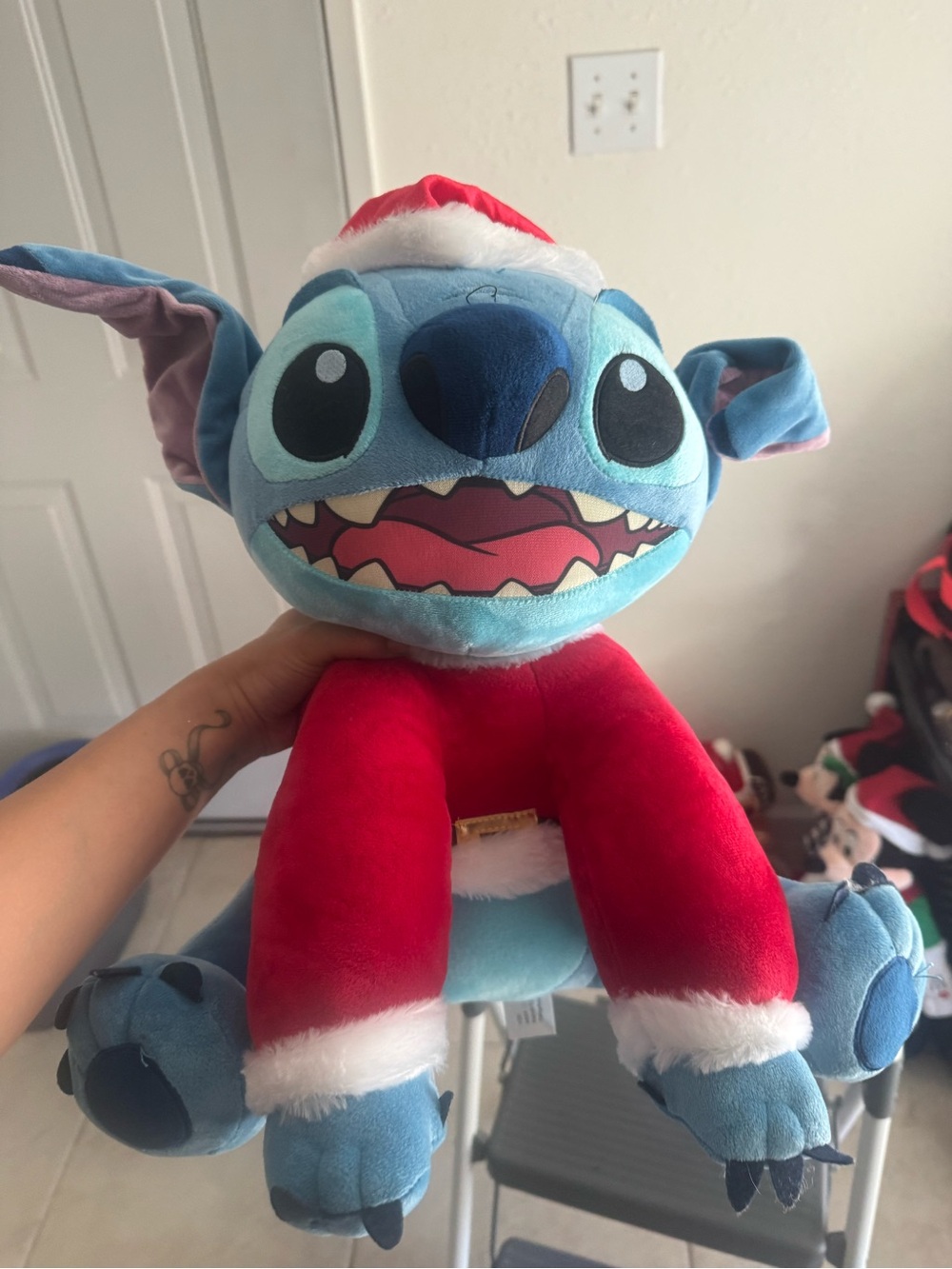 Disney Stitch Plush Santa Christmas decor